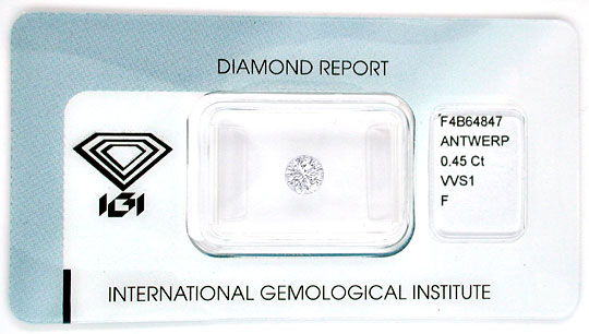 Foto 1 - Diamant IGI, Top Brillant 0,45ct Top Wesselton F, D5547
