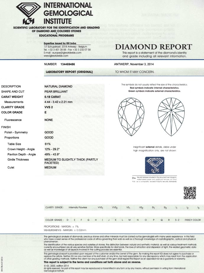 Foto 9 - Diamant 0,18 River E VVS2 Tropfen Schliff IGI Expertise, D6701