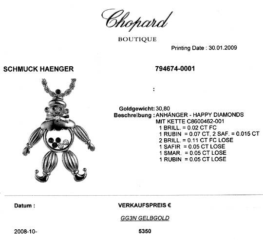 Foto 9 - Chopard Happy Diamonds Clown Kette, Safir Rubin Smaragd, S1960