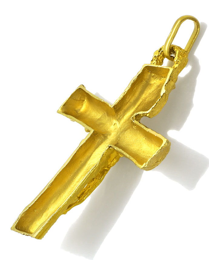 Foto 3 - Plastischer Kreuzanhänger mit Jesus massiv 18K Gelbgold, S9861
